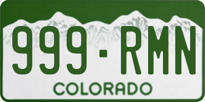 CO license plate 999RMN