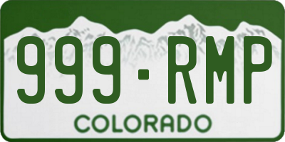 CO license plate 999RMP