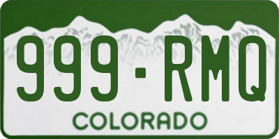 CO license plate 999RMQ