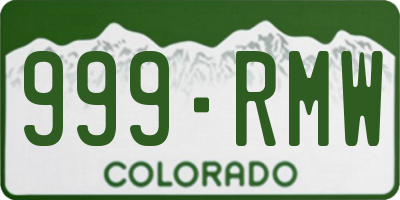 CO license plate 999RMW