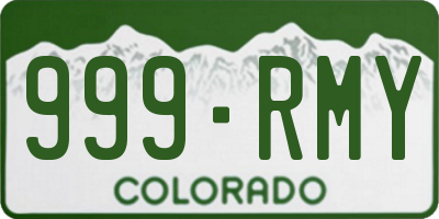 CO license plate 999RMY