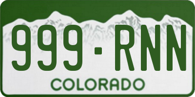 CO license plate 999RNN