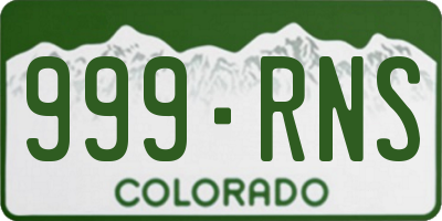 CO license plate 999RNS