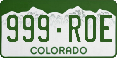 CO license plate 999ROE
