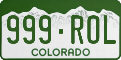 CO license plate 999ROL