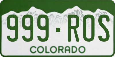 CO license plate 999ROS