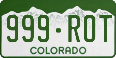 CO license plate 999ROT