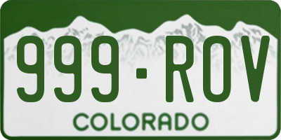 CO license plate 999ROV