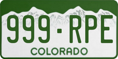 CO license plate 999RPE