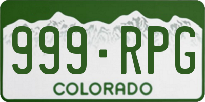 CO license plate 999RPG