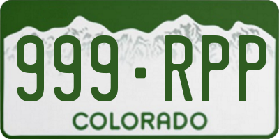CO license plate 999RPP