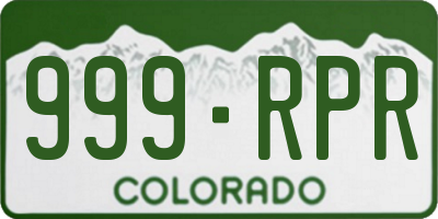 CO license plate 999RPR