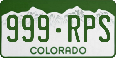 CO license plate 999RPS
