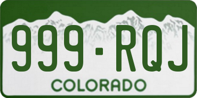 CO license plate 999RQJ