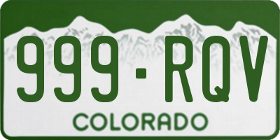 CO license plate 999RQV