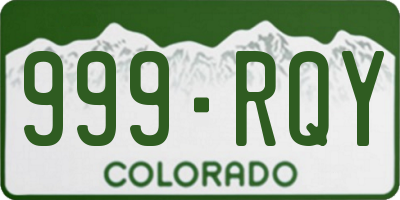 CO license plate 999RQY