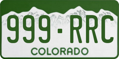 CO license plate 999RRC