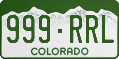 CO license plate 999RRL