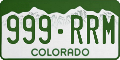 CO license plate 999RRM