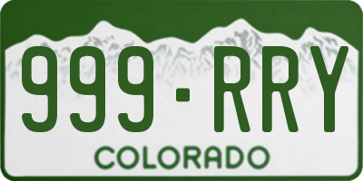 CO license plate 999RRY