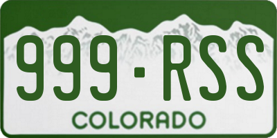 CO license plate 999RSS