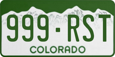 CO license plate 999RST