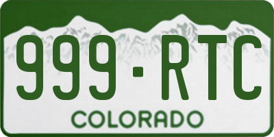 CO license plate 999RTC