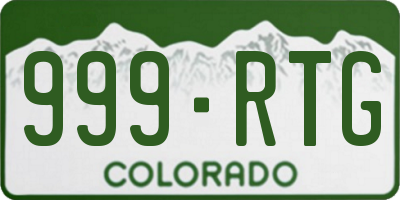 CO license plate 999RTG