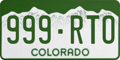 CO license plate 999RTO