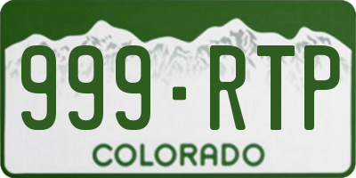CO license plate 999RTP