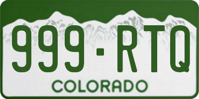 CO license plate 999RTQ