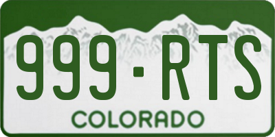 CO license plate 999RTS