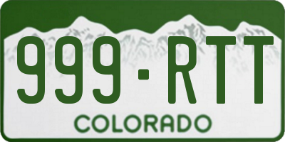 CO license plate 999RTT