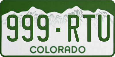 CO license plate 999RTU