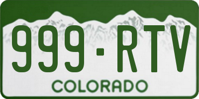 CO license plate 999RTV