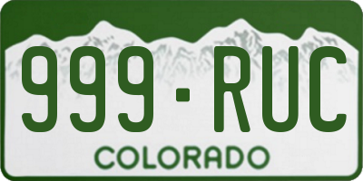 CO license plate 999RUC