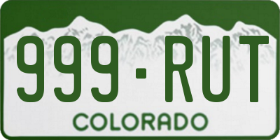 CO license plate 999RUT