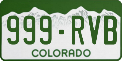 CO license plate 999RVB