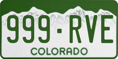 CO license plate 999RVE