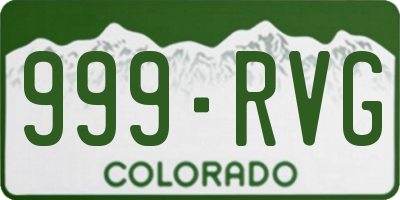 CO license plate 999RVG
