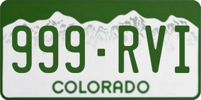 CO license plate 999RVI