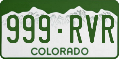 CO license plate 999RVR