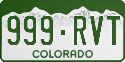 CO license plate 999RVT