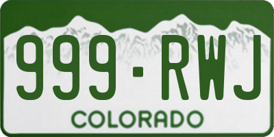 CO license plate 999RWJ
