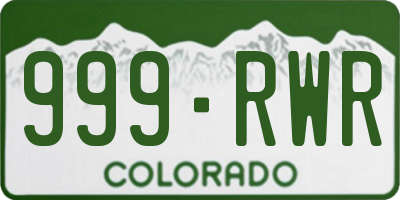 CO license plate 999RWR
