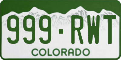 CO license plate 999RWT