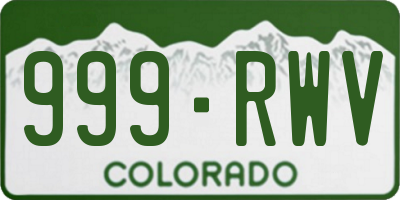 CO license plate 999RWV
