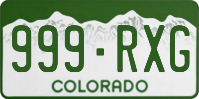 CO license plate 999RXG