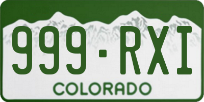 CO license plate 999RXI