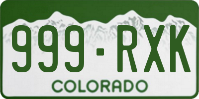 CO license plate 999RXK